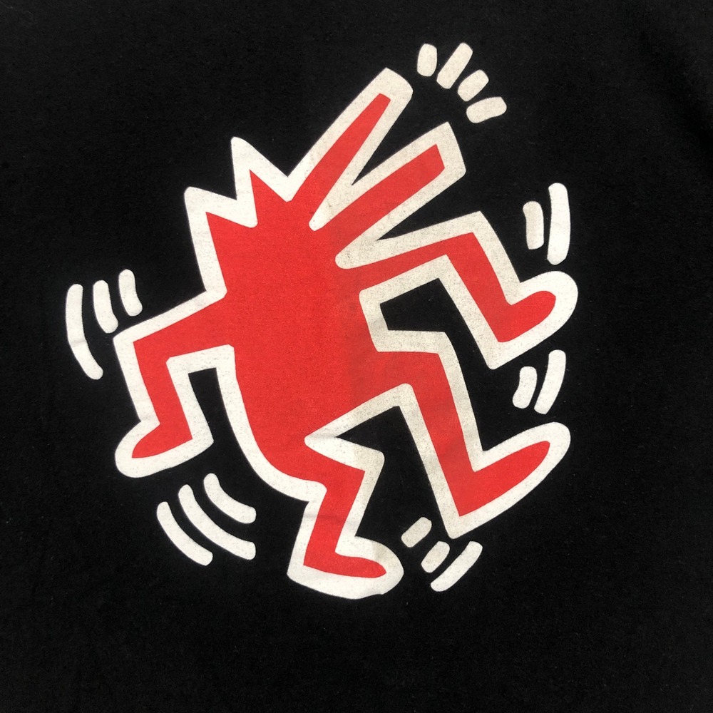 Keith Haring Barking Dog Graphic T-Shirt Black Red White Pop Art Mens Medium - Picture 4 of 9
